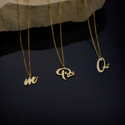 Gold initial Necklace with Butterfly Jewelry Personalized Handmade Necklace